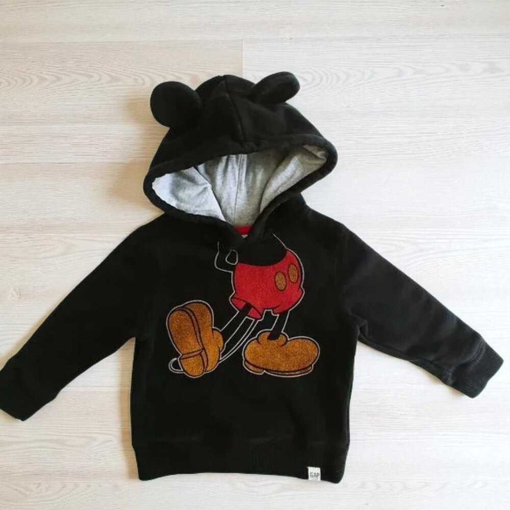Gap x Disney Mickey Mouse Hooded 3D Ears Sweatshirt 2T